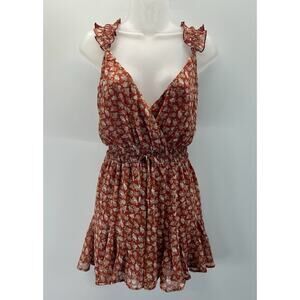 Trixxi Floral V-Neck Romper Bell Sleeve Boho New With Tags Women Size XL.